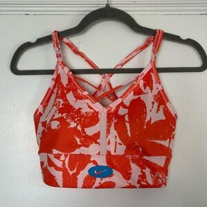 Nike Indy Icon Clash Orange White Longline Sports Bra S